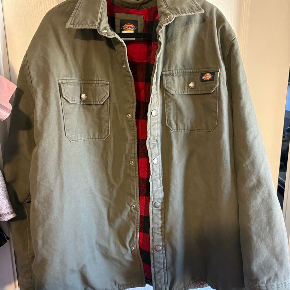 Dickies Men's Khaki Shirt Jacket